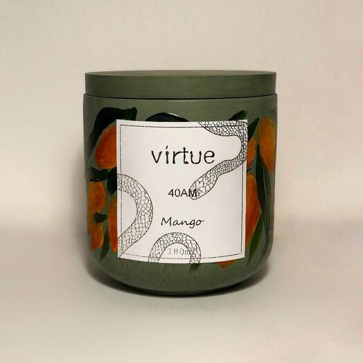 Ароматическая свеча в гипсе virtue «Mango»