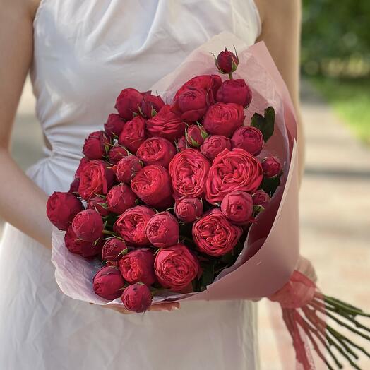 Букет из пионовидных роз Red Piano