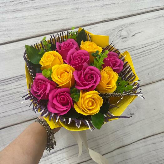 Букет из ароматных мыльных роз. Букет 241 Nina Flowers
