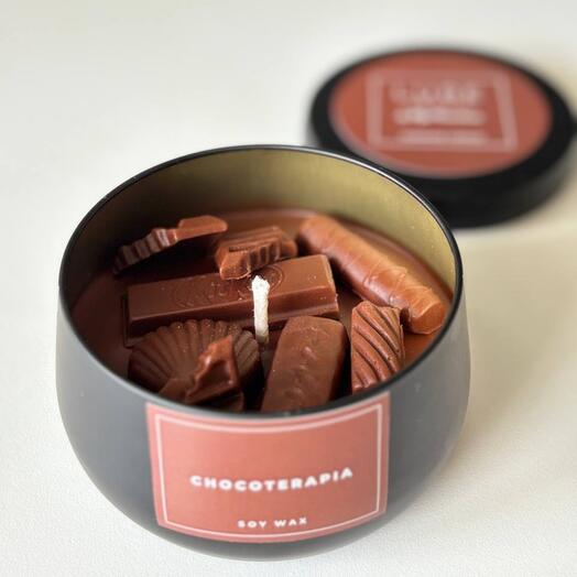 Ароматическая свеча ручной работы, аромат CHOCOterapia, 250 мл, в подарочном тубусе