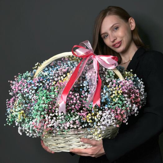 Корзина с гипсофилой