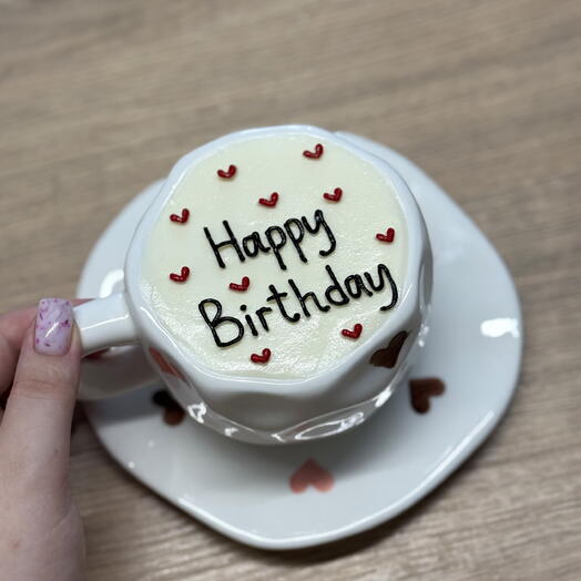 Торт в чайной паре/торт в кружке 2в1 Happy Birthday