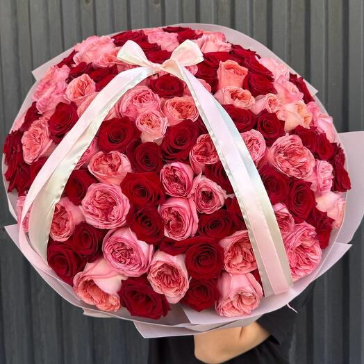 Микс букет из 101 голландской розы