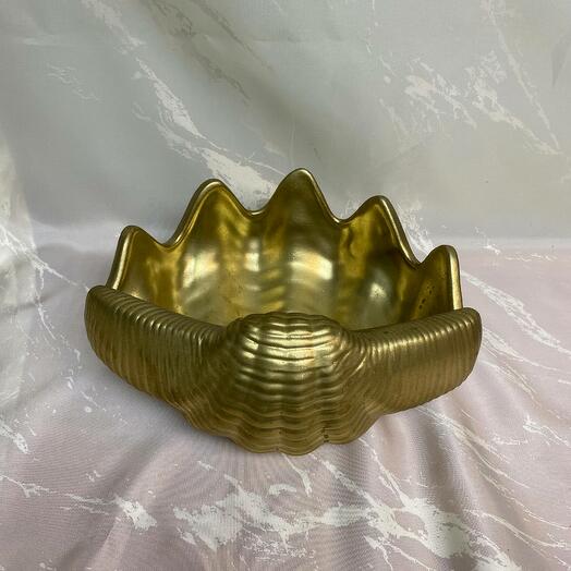 Ваза "Ракушка" золотой