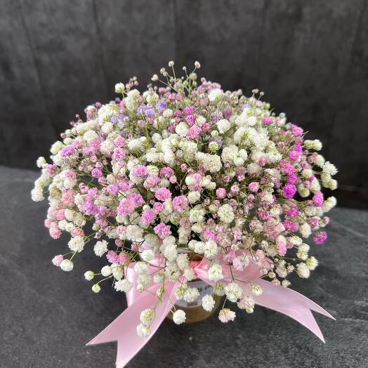 Гипсофила в крафт стакане ‘Rose