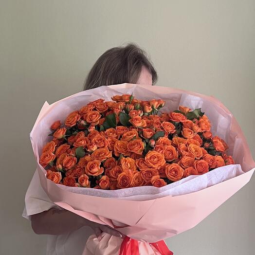 Bouquet of 25 bush roses (color may be changed depending on availability)