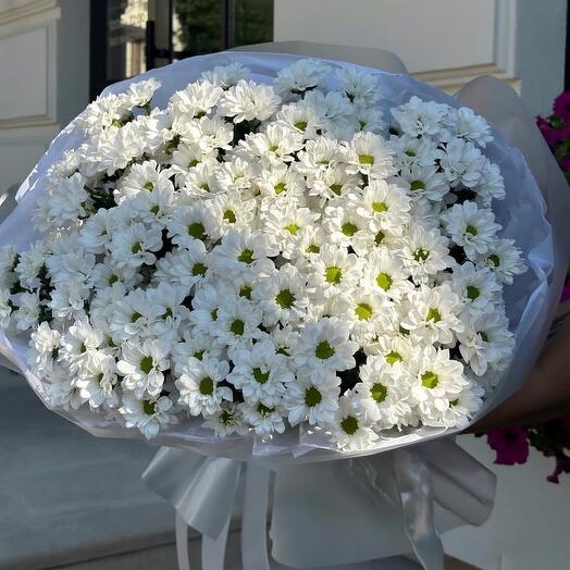 Букет из хризантем «Ромашки»