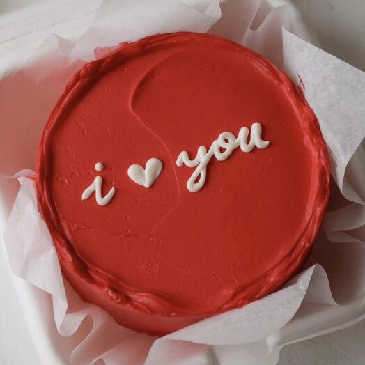 Бенто торт красный i love you