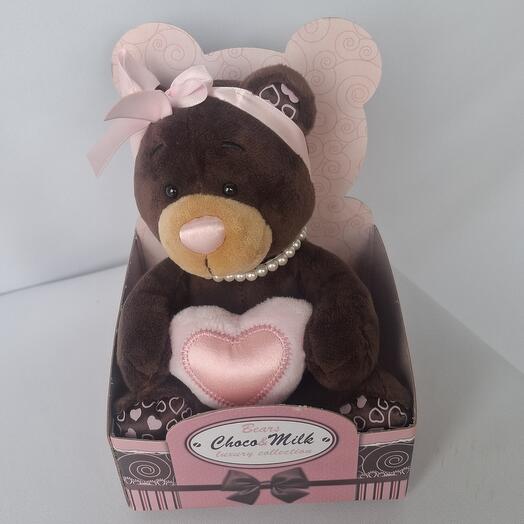 Коллекционая мягкая игрушка "Медведь Milk с сердцем "