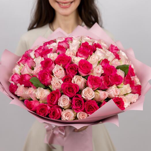101 розовая и малиновая роза Sweet Eve , Madam Pink
