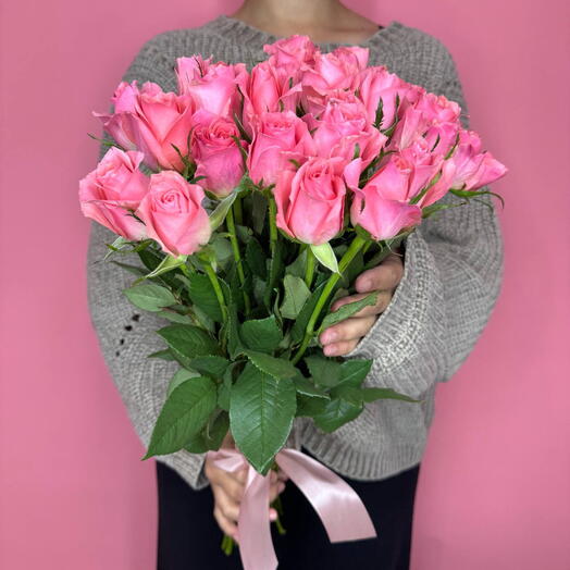 Букет 2682 | 25 нежных роз 40 см