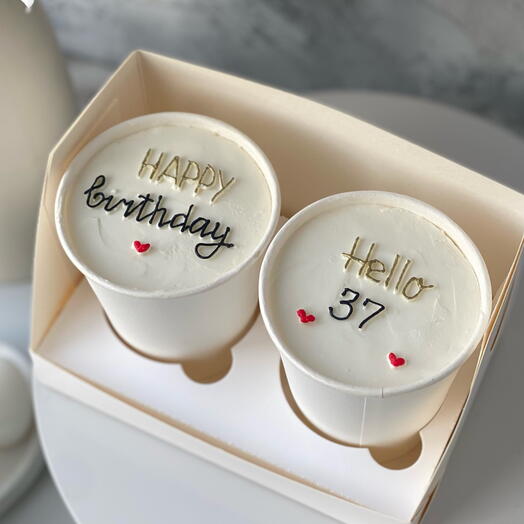 Cake to go - Happy Birthday, торт в стакане 2 шт - трайфлы