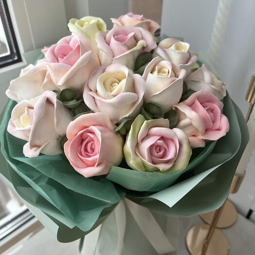 Букет роз из зефира