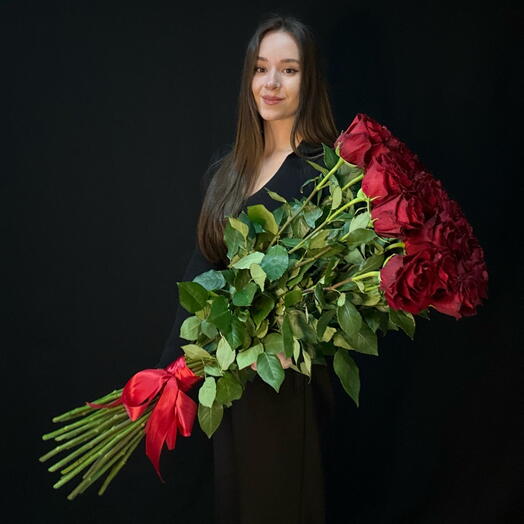 Метровые крупные розы (100 см) 25 шт (мб 130)