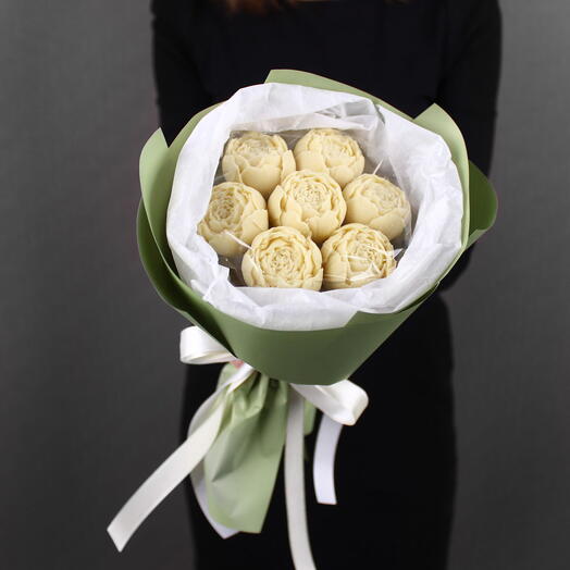 Пионы из шоколада «Эйприл» 7