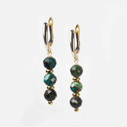 Серьги Ваниль Хризоколла 14K (EAR1146)