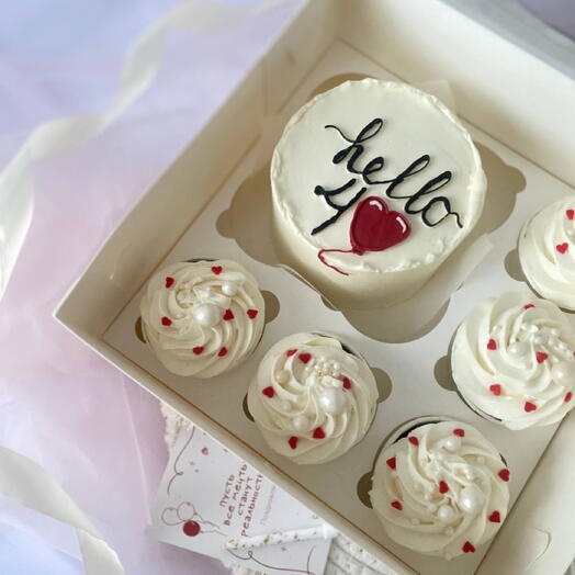 Набор бенто торт и капкейки на 40 лет