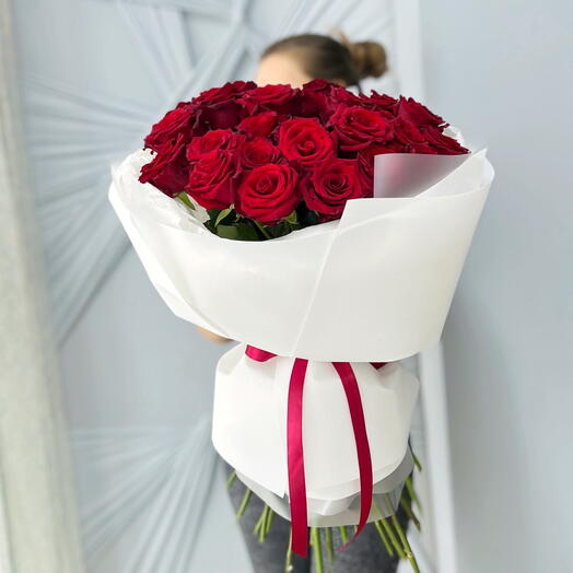 Букет из 25 бордовых роз Эквадор