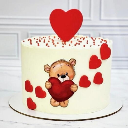 Валентиновский торт «Мишка любви»