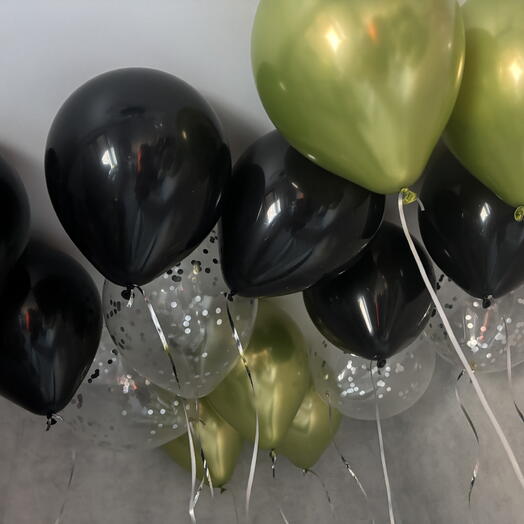 Гелиевые воздушные шары под потолок 15 шт
