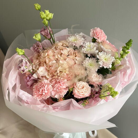 💓 букет в нежной гамме с гортензией