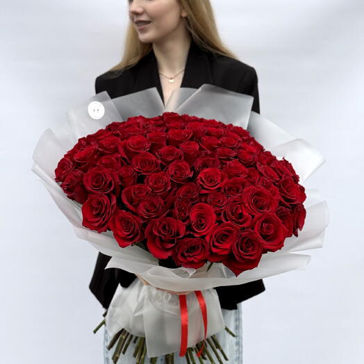 Букет из 75 красных роз Premium