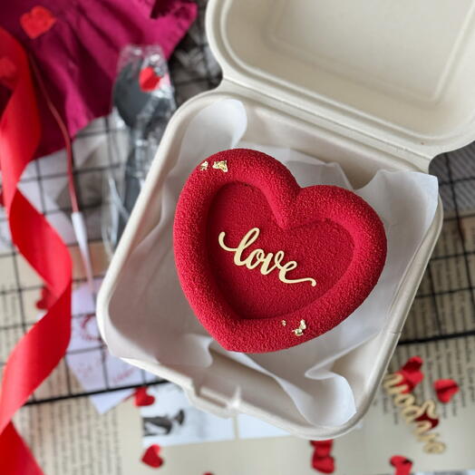 Муссовый бенто торт с «LOVE» для любимой, любимого, девушки, парня, жены, мужа