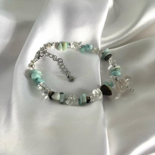 Браслет из амазонита с хрусталем