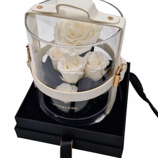 Everlasting White Preserved Roses