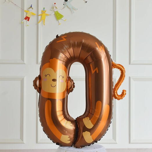 Воздушный шар-цифра «0» Обезьянка
