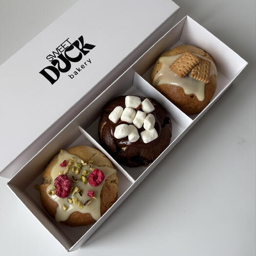 Набор печенья кукис cookies ассорти 3 шт на 8 марта сладкий подарок маме бабушке