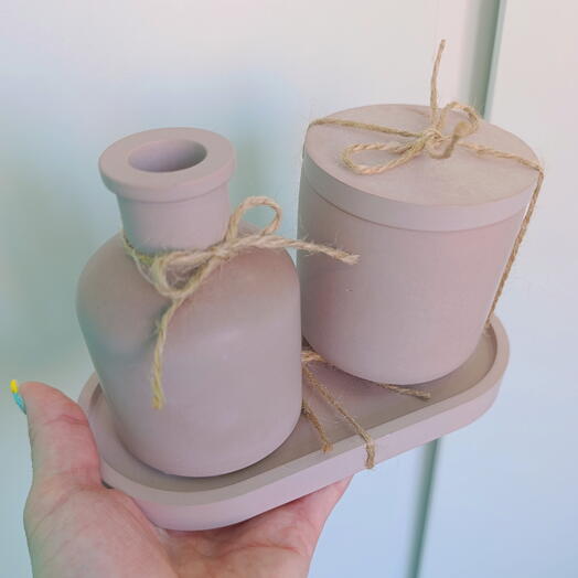 Набор из 3х подставок: вазочка, подносик и ёмкость для аксессуаров