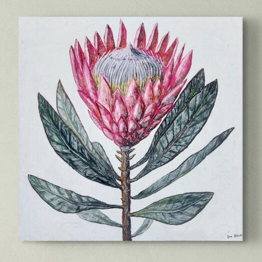 Протея— фактурная картина маслом в современном ботаническом стиле/ Textured Oil Painting Protea — Contemporary Botanical Art