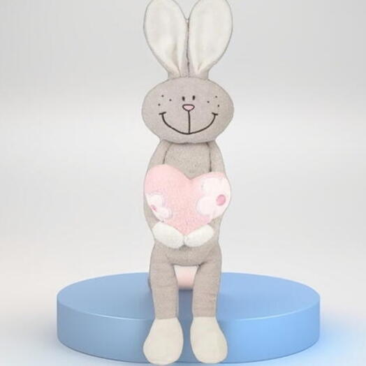 Мягкая игрушка зайка с сердцем