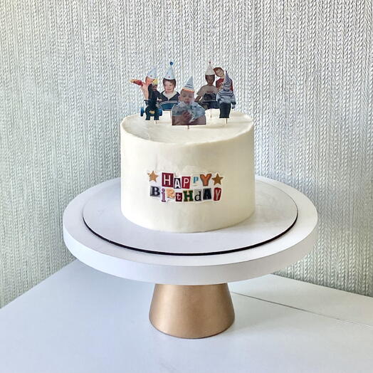 Торт на день рождения для парня с фото и надписью happy birthday