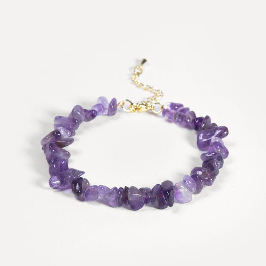 Браслет Корица Аметист 14K 17 см (BRA1179)