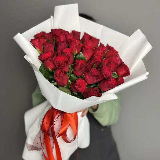 -20%АКЦИЯ🌹Яркий классический букет из 55 роз Кения/Цветы Тамбов /Цветы в Тамбов /Доставка цветов Тамбов