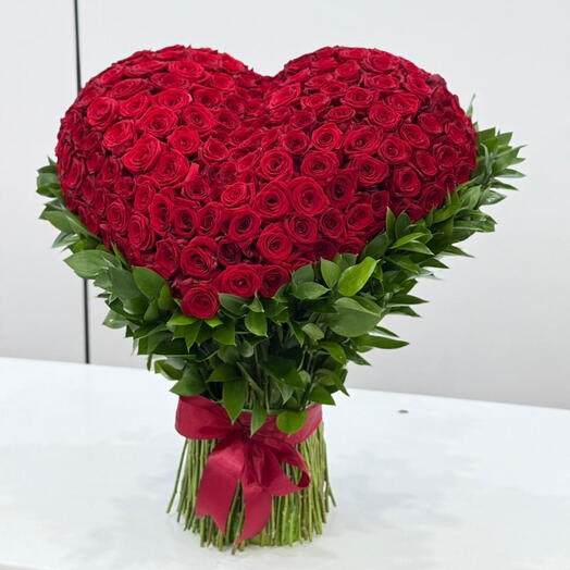 Сердце Из Роз Красное