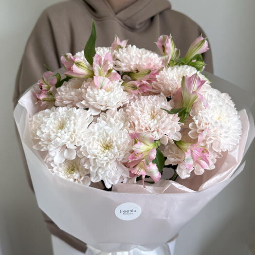 Букет розовых хризантем 🌸
