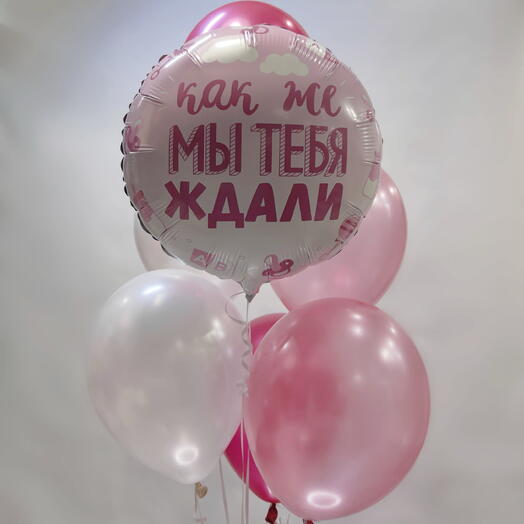 Сет из 7 шаров на выписку девочки