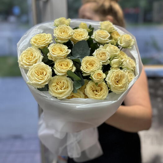 АКЦИЯ‼️ Пионовидные желтые розы с эвкалиптом 💛🌼