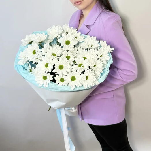 Круглый букет с хризантемой ромашка(s)