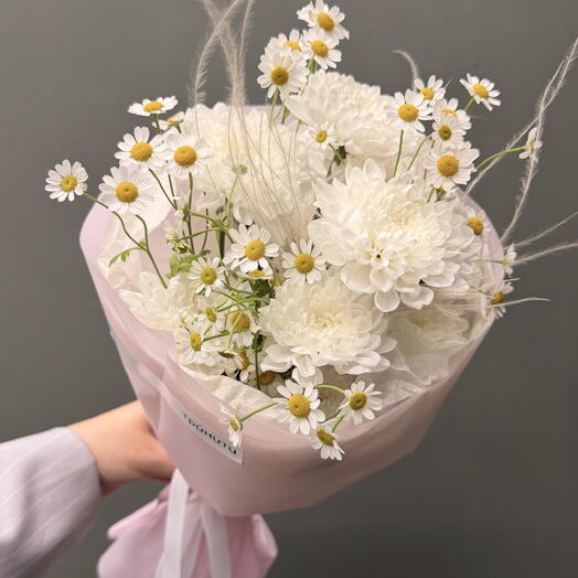 Букет комплимент с полевой ромашкой🌼