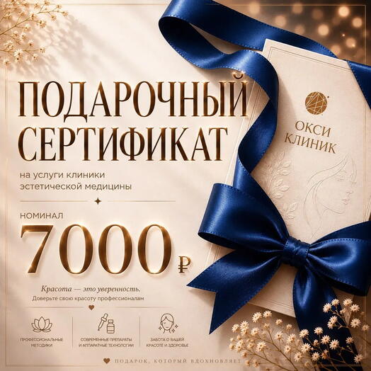 Сертификат на 7000 рублей в клинику эстетической косметологии