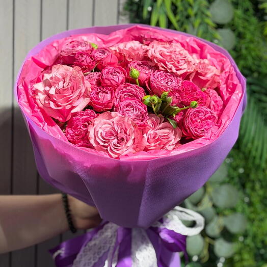 Букет с Кустовой Мисти и Кантри Блюз💕🌸