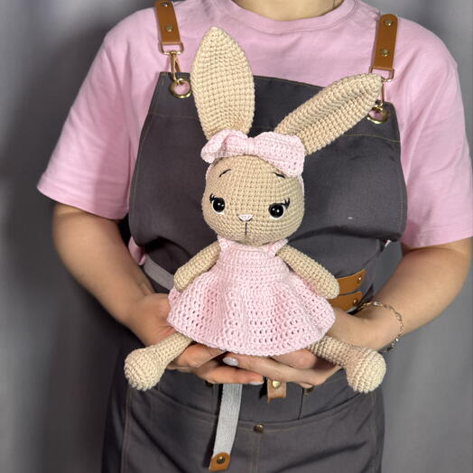 Мягкая вязаная игрушка зайчик🐇🤍