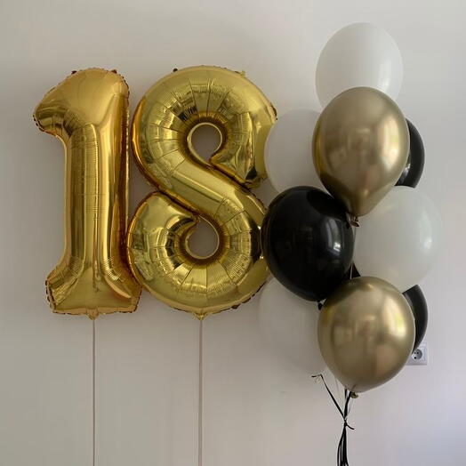 Воздушные шары на 18 лет "Золотое яблоко"