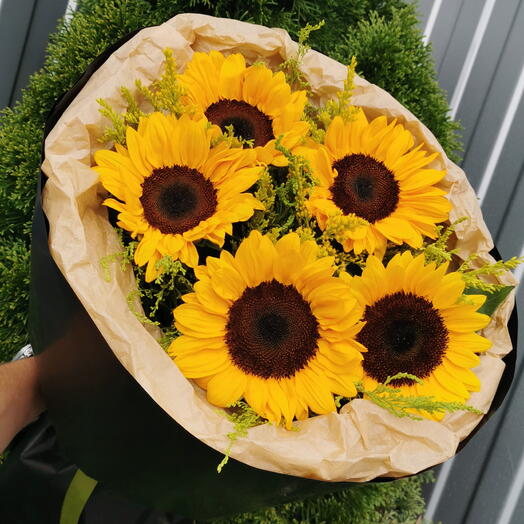 Букет с подсолнухами🌻