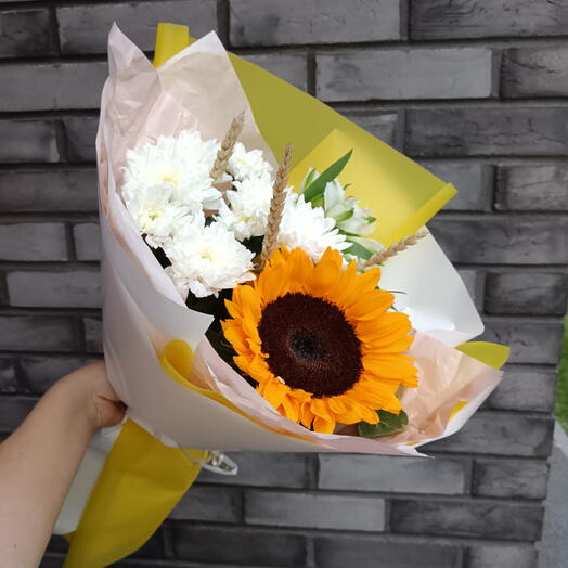 Букет с подсолнухом 🌻