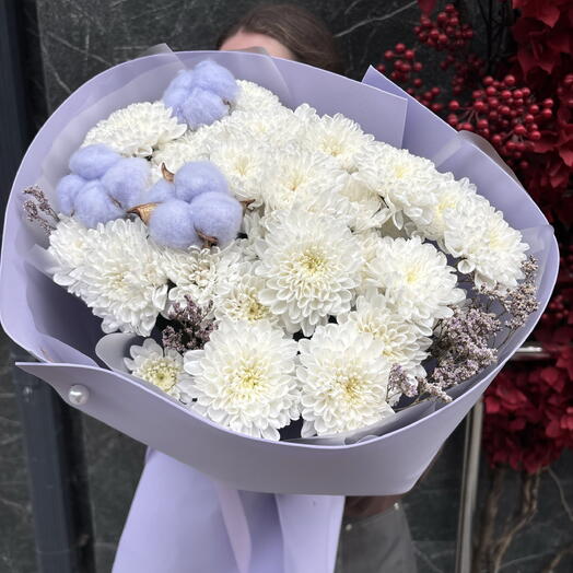 Очаровательные хризантемы с хлопком